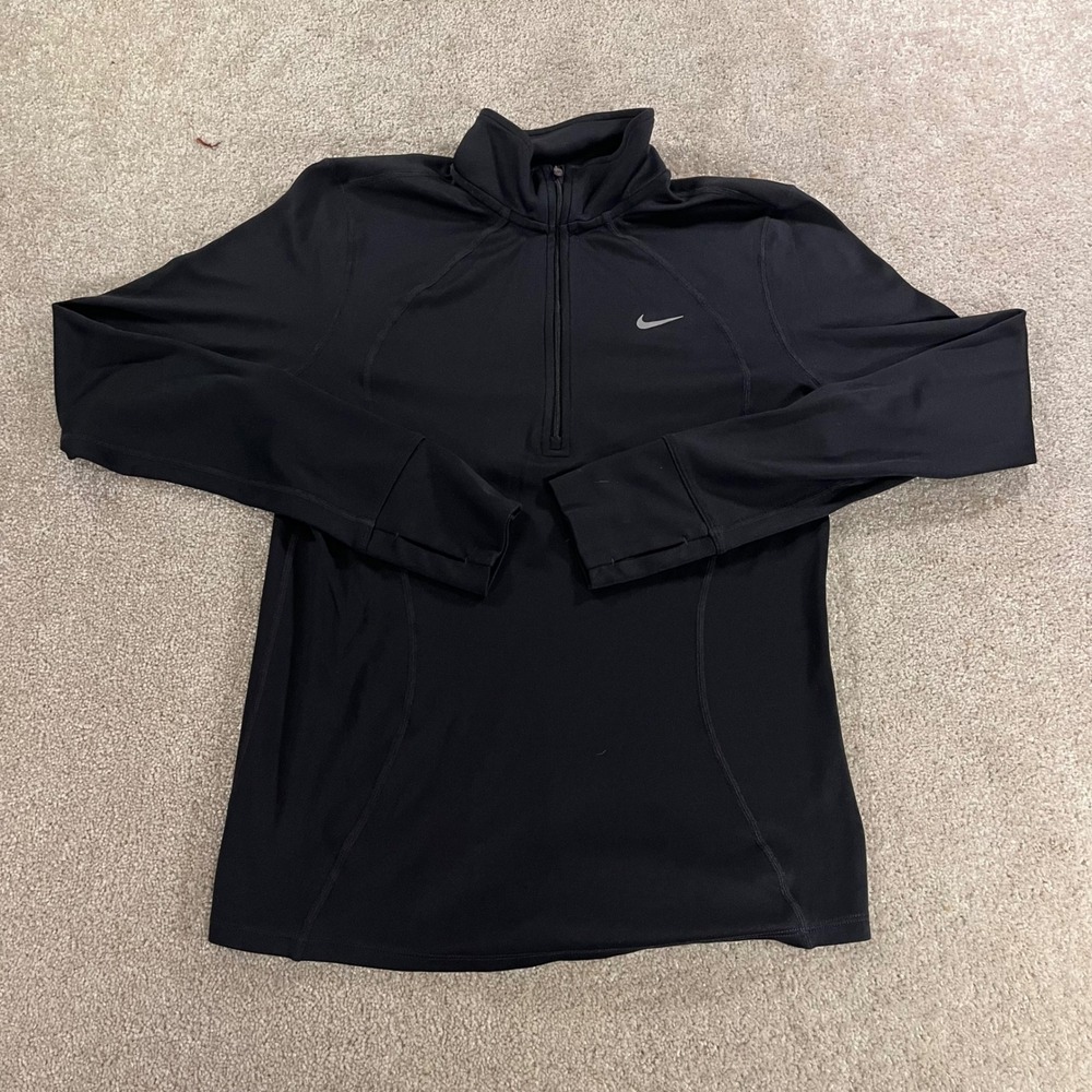 Nike Pullover Womens Medium Black Dri-FIT Quarter-Zip Running Top